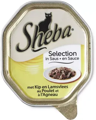 Sheba Mini Filets in saus kip & lam 85g