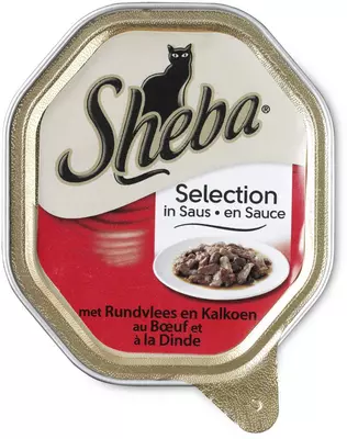 SHEBA Mini filets Kattenvoer met rundvlees en kalkoen in saus 85G Kuipje
