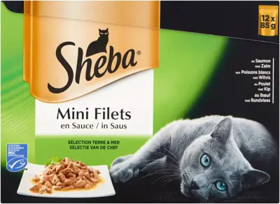 Sheba Mini Filets mix selectie in saus multipack 12 x 85g