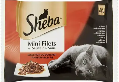 Sheba Mini Filets traiteur selectie in saus multipack 4 x 85g