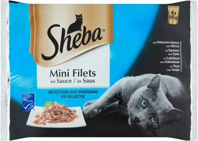 Sheba Mini Filets vis selectie in saus multipack 4 x 85g