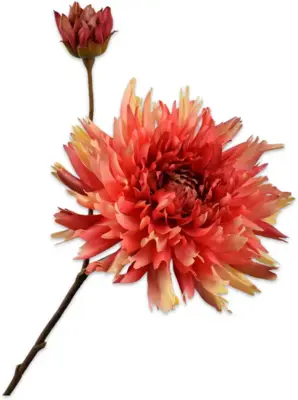 Silk-ka kunsttak chrysant 78cm oranje - afbeelding 1