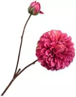 Silk-ka kunsttak dahlia 63cm roze - afbeelding 1