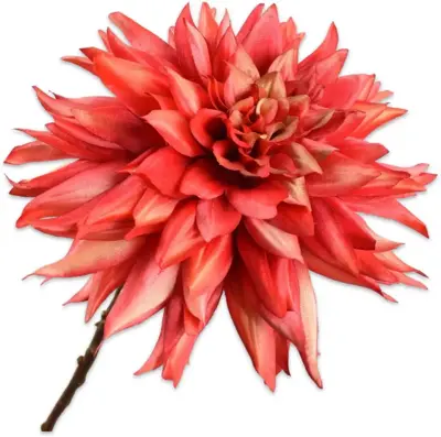 Silk-ka kunsttak dahlia 65cm oranje - afbeelding 1