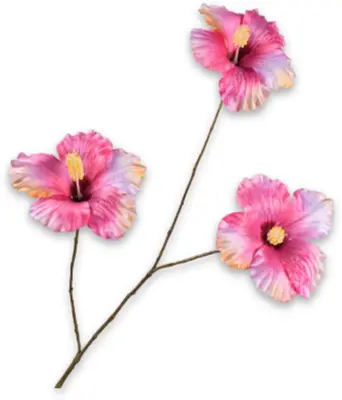 Silk-ka kunsttak hibiscus 124cm roze - afbeelding 1