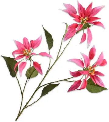 Silk-ka kunsttak poinsettia 119cm fuchsia - afbeelding 1