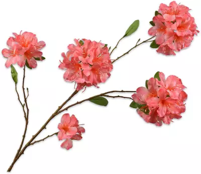Silk-ka kunsttak rhododendron 114cm roze - afbeelding 1