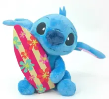 Simba Toys knuffel disney stitch met surfplank 35cm - afbeelding 2