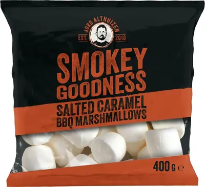 SMOKEY GOODNESS BBQ MARSHMALLOWS SALTED CARAMEL 400 G ZAK