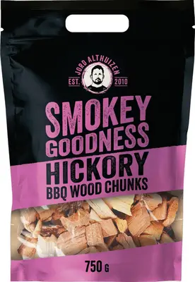 SMOKEY GOODNESS BBQ WOOD CHUNKS HICKORY 750 G STAZAK