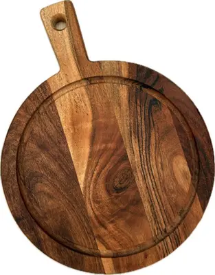 Snijplank taro rond acaciahout 33x25xh1,5cm - afbeelding 1