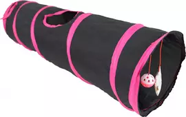 Speeltunnel nylon 85x25 cm, zwart/roze. - afbeelding 2