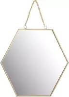 Spiegel glas honingraat 20x18x1cm goud kopen?