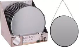 Spiegel glas rond 20x1cm zwart kopen?