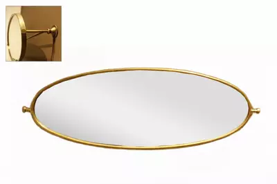 Spiegel ovaal to turn goud metaal 109,5x15x36,5 cm