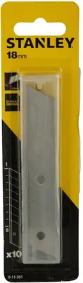 Stanley afbreekmesjes 10 stuks,18mm - afbeelding 1