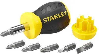 Stanley Multibit Stubby Schroevendraaier
