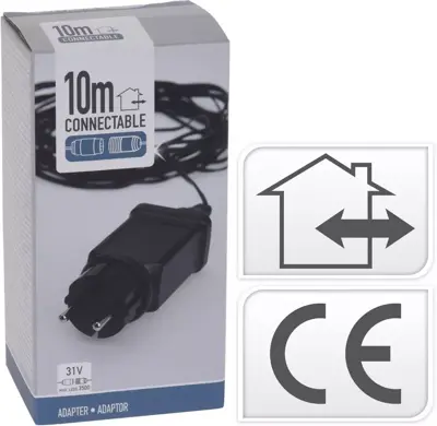 Startsnoer adapter voor koppelbare kerstverlichting 31V, 10m - afbeelding 1