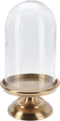 Stolp aluminium rond 14x28cm transparant, goud
