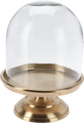 Stolp aluminium rond 16x22cm transparant, goud