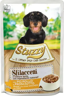 Stuzzy Hond Shreds kip ham 100g