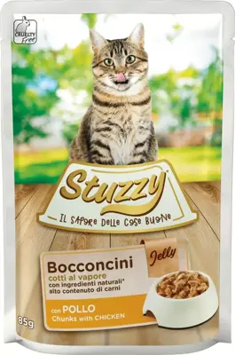 Stuzzy Kat Chunks kip gelei 85gr