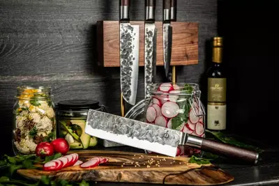 Style de Vie Magnetisch messenblok walnoot met voet - afbeelding 2