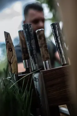 Style de Vie Magnetisch messenblok walnoot met voet - afbeelding 6