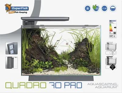 Superfish aquarium Quadro pro zwart 70l - afbeelding 2