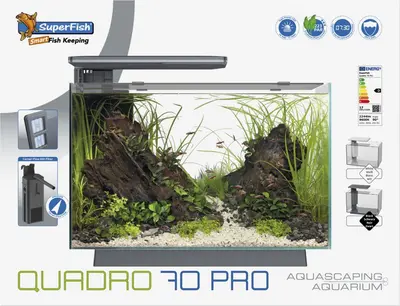 Superfish aquarium Quadro pro zwart 70l - afbeelding 2
