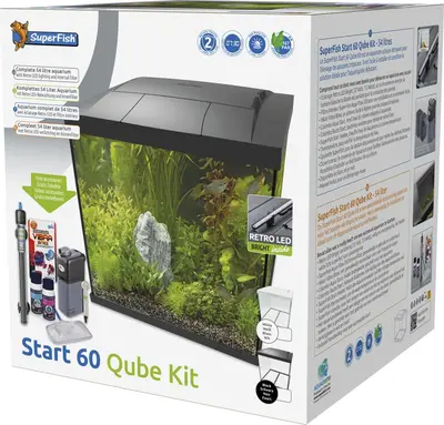 Superfish Aquarium start 60 qube kit zwart 1Stuk