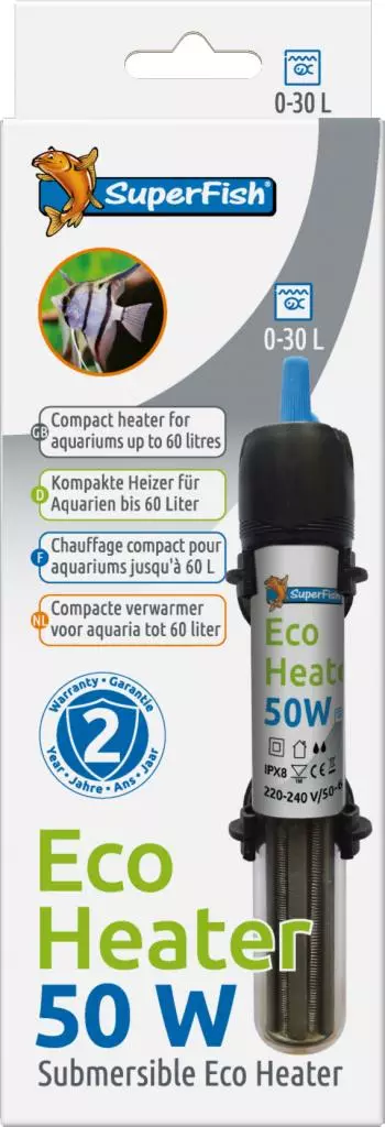 Superfish Eco heater 50w 0-30l (17cm) - afbeelding 2