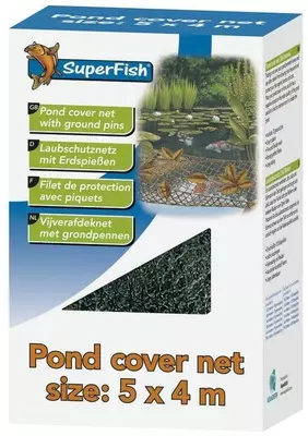 Superfish vijverafdeknet 10 x 6m+24 pinnen