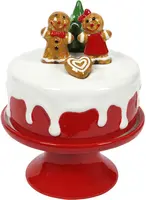 Taartplateau keramiek kerst 20x16cm rood, wit kopen?