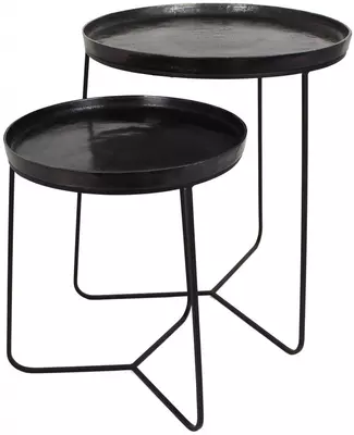 Table aluminium black 50x50x57cm set van 2