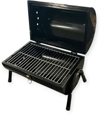 Tafelbarbecue zwart dubbel 38,5 cm - afbeelding 1
