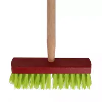 Talen Tools Kinderbezem rood/groen met steel 80 cm