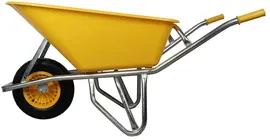 Talen Tools Professionele Kruiwagen – Geel – 100 liter – Verzinkt – Anti-lek - afbeelding 2