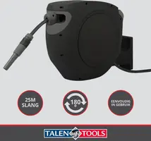 Talen Tools Wandslangenbox Deluxe – 25 meter – Automatisch oprolsysteem - afbeelding 1
