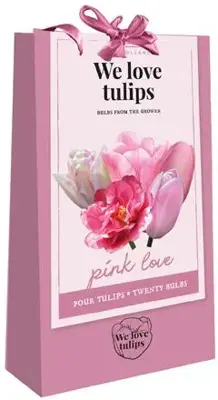Tas We Love Tulips, Pink Love met 20 boembollen - afbeelding 2