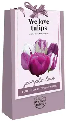 Tas We Love Tulips, Purple Love met 20 tulpenbollen - afbeelding 2