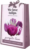 Tas We Love Tulips, Purple Love met 20 tulpenbollen