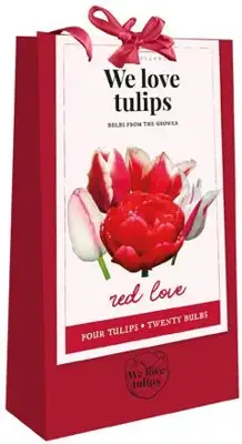 Tas we love tulips red love met 20 bloembollen - afbeelding 2