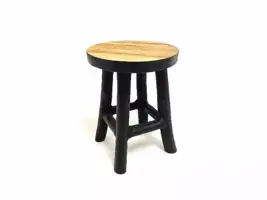 Teak plantenstandaard 20x27cm natural/black kopen?