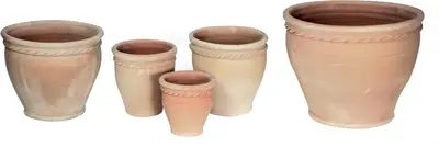 Terracotta Bloempot Stan Kers Touw Ø32x28 cm – Rond met Touwrand - afbeelding 1