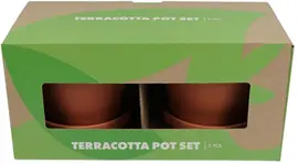 Terracotta Pot Set met Bieslook- en Basilicumzaden – 13,5 x 13,5 x 12,5 cm - afbeelding 2