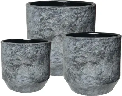 Terraliet bloempot 14x13cm grijs - afbeelding 1