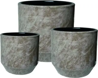 Terraliet bloempot 16x14cm bruin - afbeelding 1