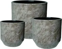 Terraliet bloempot 16x14cm bruin - afbeelding 1