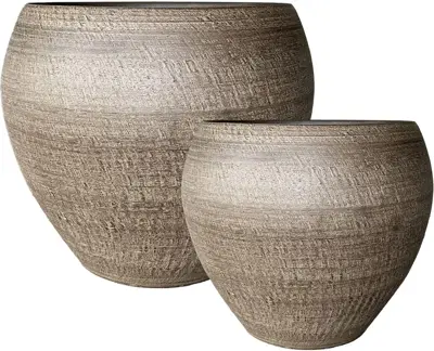 Terraliet bloempot 36x32cm bruin - afbeelding 1